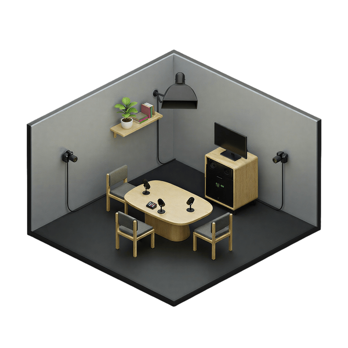 Isometric studio workspace