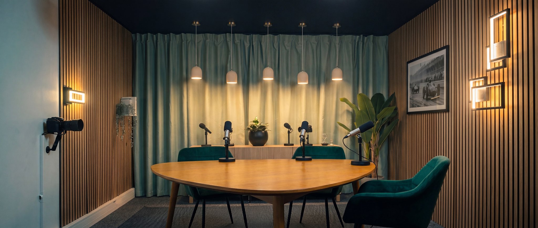 La même pièce aménagée en studio Miroir