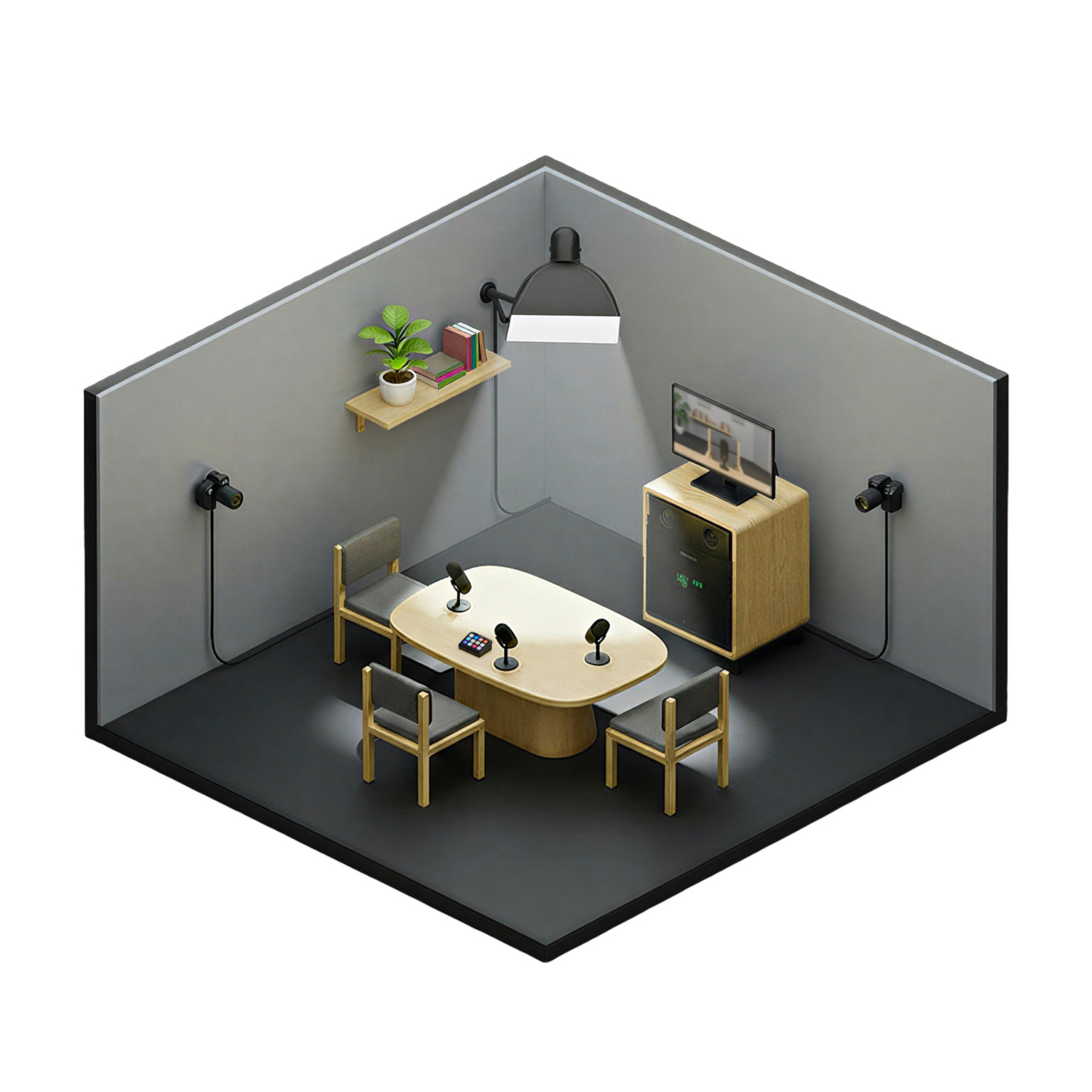 Isometric studio workspace
